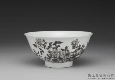 图片[2]-Bowl with ink peonies in painted enamels, Qing dynasty, Yongzheng reign (1723-1735)-China Archive